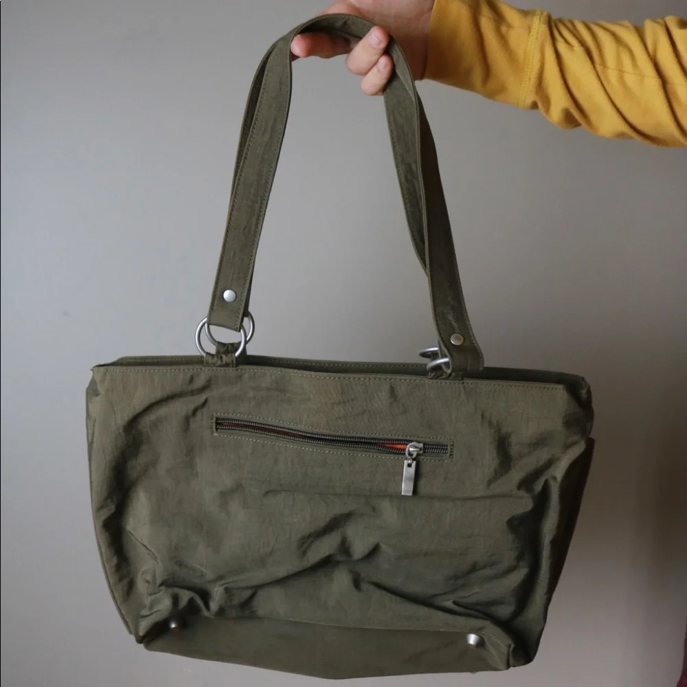 NWOT Easy Spirit Dark Army Green Hand Shoulder Bag Side Zipper Lightweight Purse - Picture 2 of 3